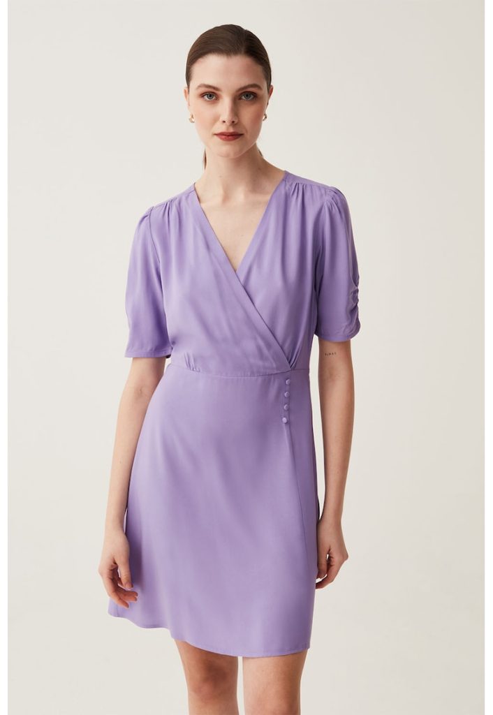 Rochie mini cu decolteu cache-coeur-FEMEI/IMBRACAMINTE/Rochii-IMBRACAMINTE/Rochii