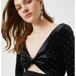 Rochie mini cu decolteu in V si aplicatii de strasuri-FEMEI/IMBRACAMINTE/Rochii-IMBRACAMINTE/Rochii