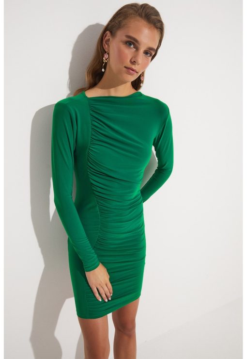 Rochie scurta cambrata cu model drapat-FEMEI/IMBRACAMINTE/Rochii-IMBRACAMINTE/Rochii