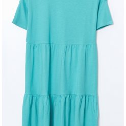 Rochie scurta din bumbac cu model stratificat-FEMEI/IMBRACAMINTE/Rochii-IMBRACAMINTE/Rochii
