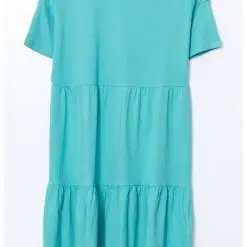 Rochie scurta din bumbac cu model stratificat-FEMEI/IMBRACAMINTE/Rochii-IMBRACAMINTE/Rochii