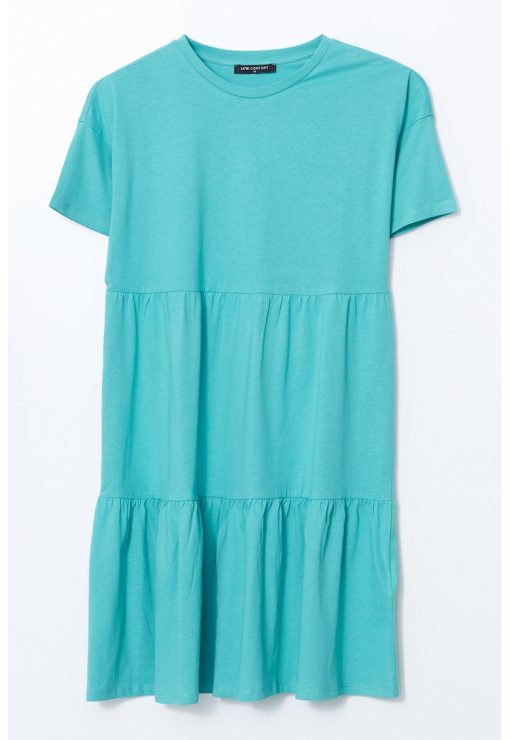 Rochie scurta din bumbac cu model stratificat-FEMEI/IMBRACAMINTE/Rochii-IMBRACAMINTE/Rochii
