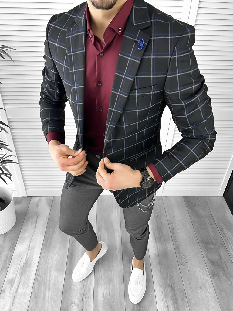 Sacou barbati slim fit 028 O3-5.1-Sacouri barbati