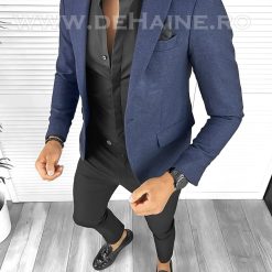 Sacou barbati slim fit bleumarin B8306 D3-3.1-Sacouri barbati