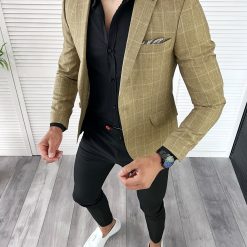 Sacou barbati slim fit in carouri 11978 D3-5.1-Sacouri barbati