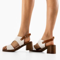 Sandale cu toc Ashton Albe 1