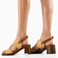 Sandale cu toc Ashton Bej 2