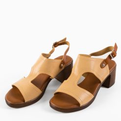 Sandale cu toc Ashton Bej 6