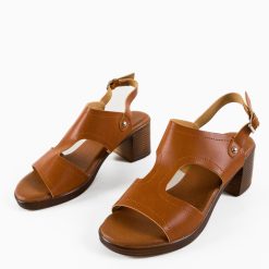 Sandale cu toc Ashton Camel 7