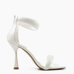 Sandale cu toc Crocett Albe 3