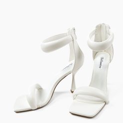 Sandale cu toc Crocett Albe 4