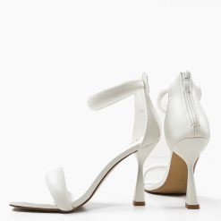 Sandale cu toc Crocett Albe 5