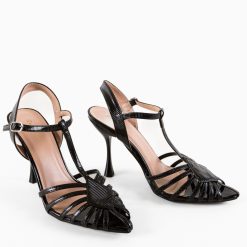 Sandale cu toc Desi Negre 6