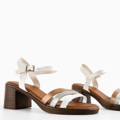 Sandale cu toc Fiore Albe 4