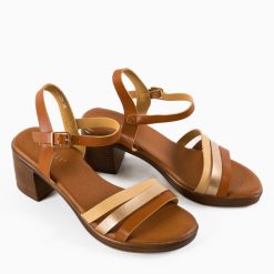 Sandale cu toc Fiore Camel 6