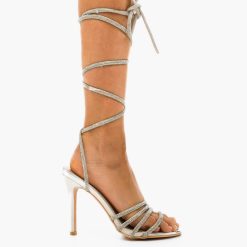 Sandale cu toc Flemi Argintii 2