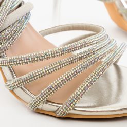 Sandale cu toc Flemi Argintii 5