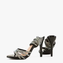 Sandale cu toc Flemi Negre 4