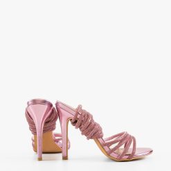Sandale cu toc Flemi Roz 4