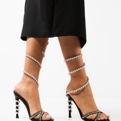 Sandale cu toc Hesperos Negre 2