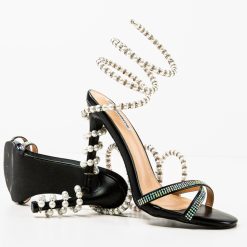 Sandale cu toc Hesperos Negre 6