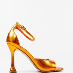 Sandale cu toc Honeyman Portocalii 4