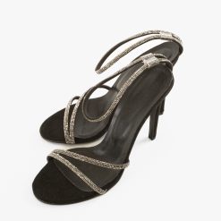 Sandale cu toc Kajus Negre 4