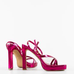 Sandale cu toc Lelesa Fuchsia 5