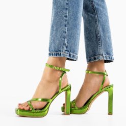 Sandale cu toc Lelesa Verzi 2