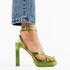 Sandale cu toc Lelesa Verzi 4