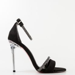 Sandale cu toc Leodo Negre 3