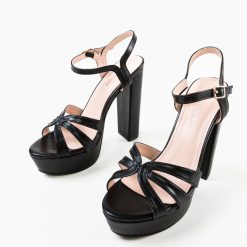 Sandale cu toc Mumbi Negre 3