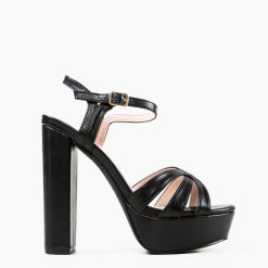 Sandale cu toc Mumbi Negre 4