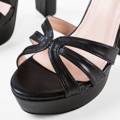 Sandale cu toc Mumbi Negre 5