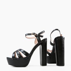 Sandale cu toc Mumbi Negre 6