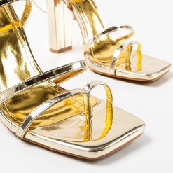 Sandale cu toc Nedia Aurii 3