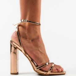 Sandale cu toc Nedia Roze 3