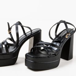 Sandale cu toc Shreya Negre 3