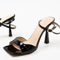 Sandale cu toc Stefany Negre 4