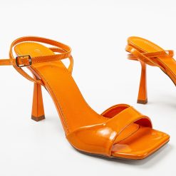 Sandale cu toc Stefany Portocalii 5