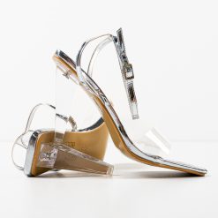 Sandale cu toc Vazana Argintii 5