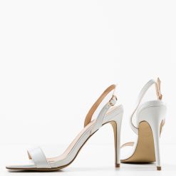 Sandale cu toc Ynyman Albe 4