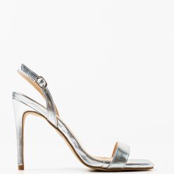 Sandale cu toc Ynyman Argintii 4