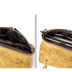 Servieta unisex Torian GT3206 piele naturala si textil Bej 5