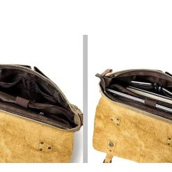 Servieta unisex Torian GT3208 piele naturala si textil Verde 5