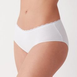 Set 3 perechi chiloti clasici bumbac cu talia medie si dantela Cotonella GD293 0003-FEMEI