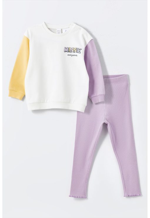 Set de bluza si pantaloni de trening din amestec de bumbac-FETE/IMBRACAMINTE/Seturi de imbracaminte-IMBRACAMINTE/Seturi de imbracaminte