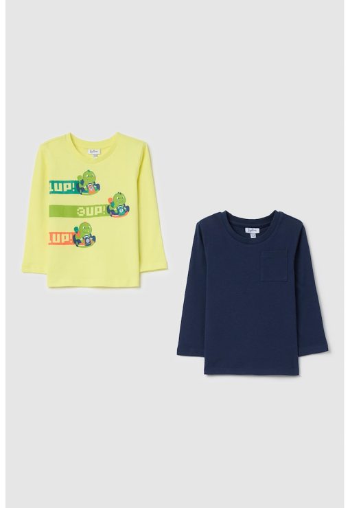 Set de bluze de bumbac cu imprimeu grafic - 2 perechi-BAIETI/IMBRACAMINTE/Bluze-IMBRACAMINTE/Bluze