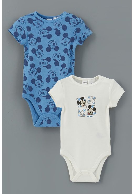 Set de body-uri cu Mickey Mouse - 2 piese-BAIETI/IMBRACAMINTE/Seturi de imbracaminte-IMBRACAMINTE/Seturi de imbracaminte