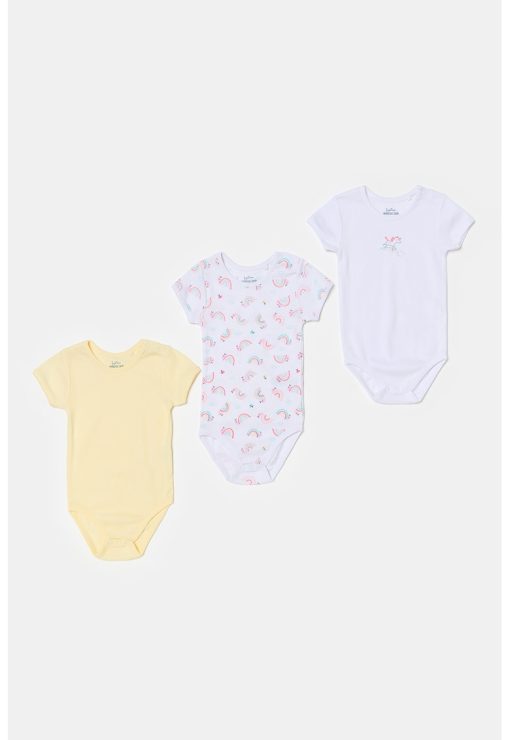 Set de body-uri din bumbac - 3 piese-FETE/IMBRACAMINTE/Seturi de imbracaminte-IMBRACAMINTE/Seturi de imbracaminte